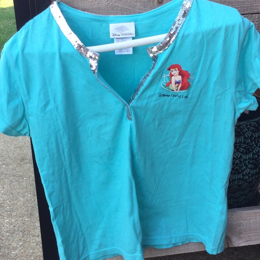Disney Little Mermaid cruise line shirt. Girl XL